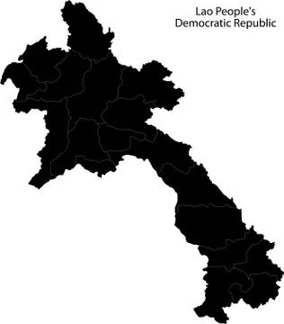 Black Laos map Stock Illustration