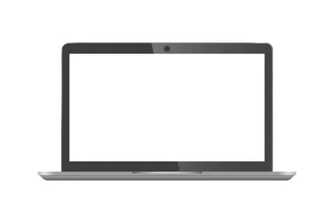 Black laptop blank screen Illustrazione stock