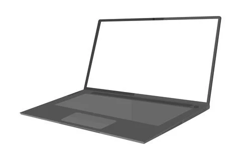 Black laptop blank screen vector イラスト素材