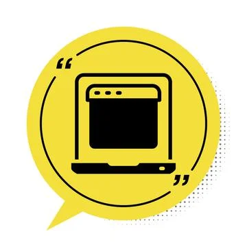 Black Laptop with browser window icon isolated on white background. Computer イラスト素材