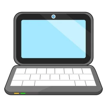Black Laptop computer open up blank screen with keyboard Vector illustration. Stock Illustration