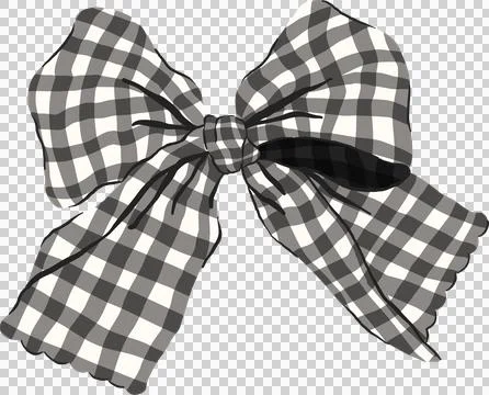Black Large Gingham Bow Illustration 库存插图