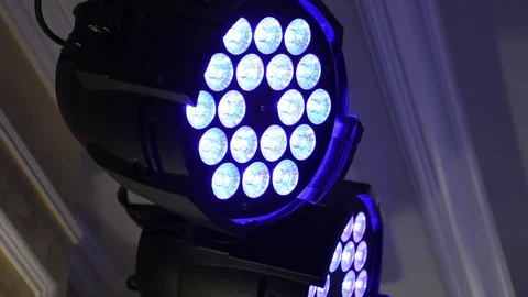 Black large spotlights for a close-up scene Stock Footage 105462643