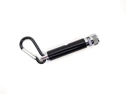 Black laser pointer isolated on white background. Stock Photos