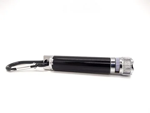 Black laser pointer isolated on white background. Stock Photos