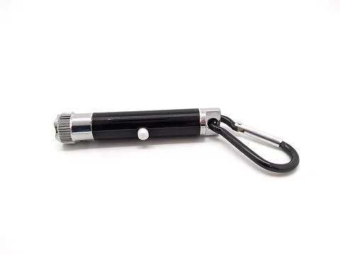 Black laser pointer isolated on white background. Stock Photos
