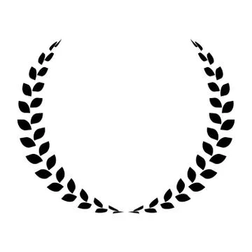 Black laurel wreath. Simple flat vector icon Illustrazione stock