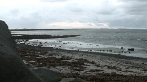 Black Lava Beach - Time lapse Stock Footage 47203778