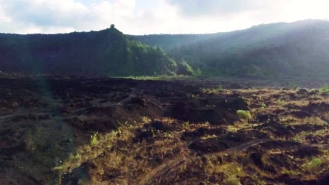Black lava mountain Stock Footage 303038074