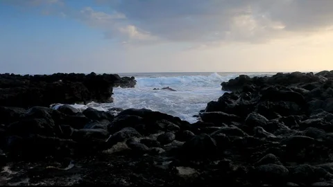Black Lava White Waves Video stock 104170268