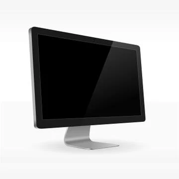 Black LCD screen sideview Stock Illustration