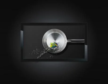 Black LCD tv Stock Photos