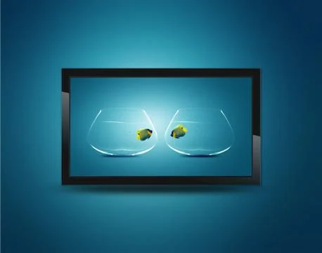 Black LCD tv Stock Photos