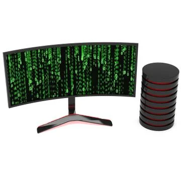 Black LCD tv screen 库存插图