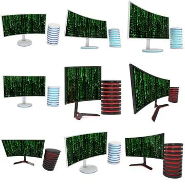 Black LCD tv screen Illustrazione stock