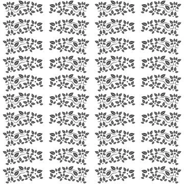 Black leaf floral seamless pattern イラスト素材