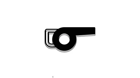 Black Leaf garden blower icon isolated on white background. 4K Video motion Stock Footage 233965474