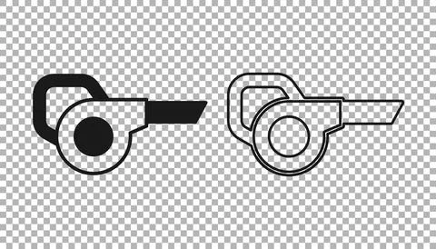 Black Leaf garden blower icon isolated on transparent background.  Vector Illustrazione stock