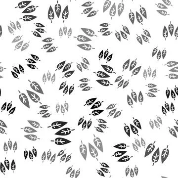 Black Leaf icon isolated seamless pattern on white background. Leaves sign Stock Illustration