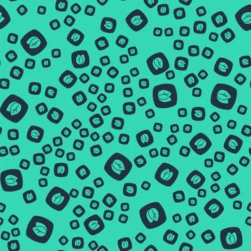 Black Leaf icon isolated seamless pattern on green background. Leaves sign イラスト素材