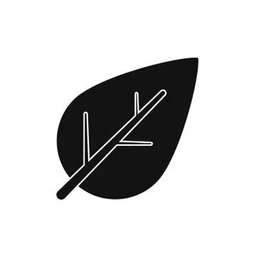 Black Leaf icon isolated on white background. Vector illustration Stock Illustration