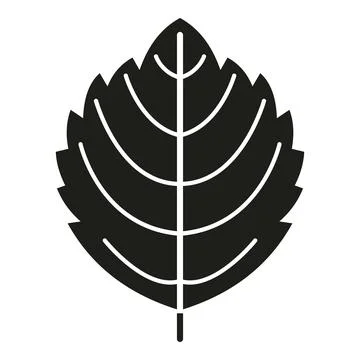Black leaf icon representing ecology and nature Stock Illustration