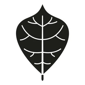 Black leaf icon representing nature and ecology Stock Illustration