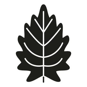 Black leaf icon representing nature and ecology Illustrazione stock