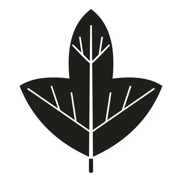Black leaf icon representing nature and ecology Stock Illustration