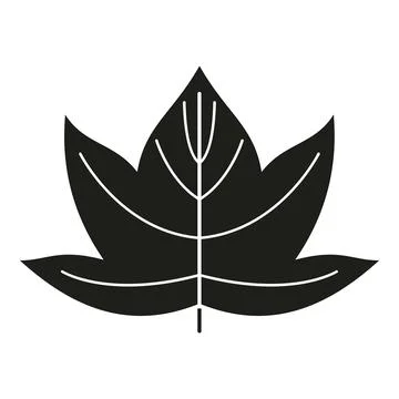 Black leaf icon representing nature and plant life Stock Illustration