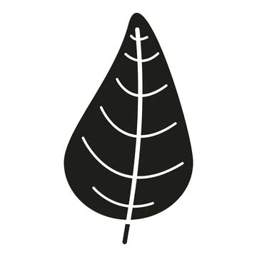 Black leaf icon representing spring nature growth Stock Illustration