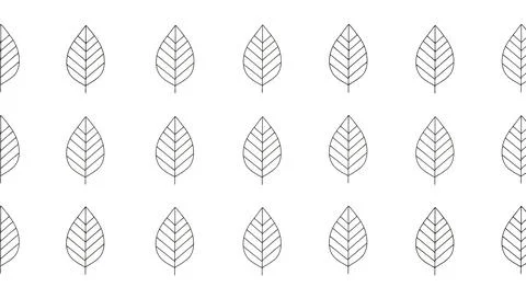 Black leaf icons in rows Stock Illustration