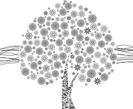Black Leaf Tree Stock Illustration