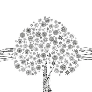 Black Leaf Tree Stock Illustration