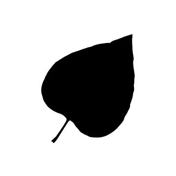 Black leaf vector icon on white background Illustrazione stock