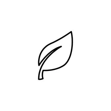 Black Leaf vector line Icon Stock Illustration