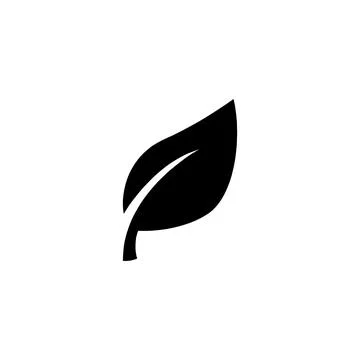 Black Leaf vector solid Icon Stock Illustration