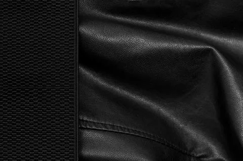 Black leather background with margin Foto stock