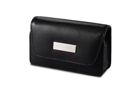 A black leather bag Stock Photos