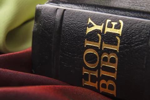 Black leather bible Stock Photos