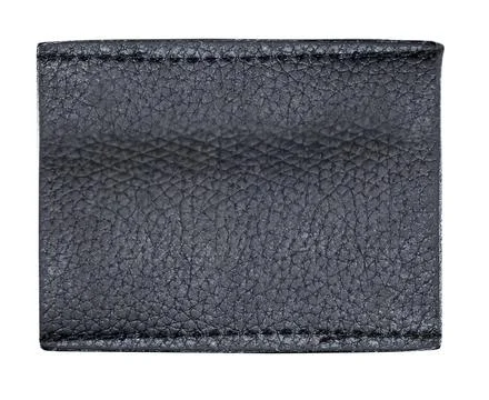 Black leather blank patch with stitching texture 스톡 사진