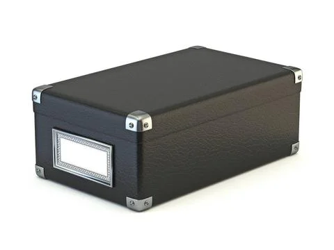 Black leather box 3D Black leather box 3D render illustration isolated on ... Stock Photos