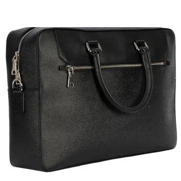 Black Leather Briefcase Angled View Stock Photos