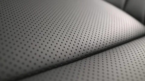 Black leather car interior. Modern car interior, interior parts, interior detail Stock Footage 309403441