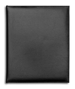 Black leather case notebook isolated on white background Stock Photos