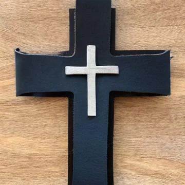 Black Leather Cross Illustrazione stock