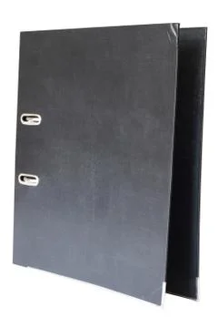 Black leather folder. isolated on white background Stock Photos