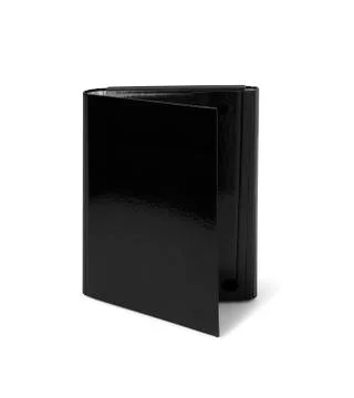 Black leather folder isolated on white background Stock Photos