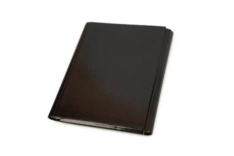 Black leather folder isolated on white background Stock Photos