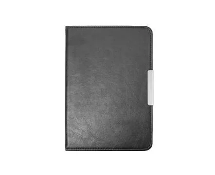 Black leather folder isolated on white background Stock Photos